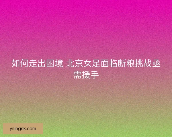 如何走出困境 北京女足面临断粮挑战亟需援手