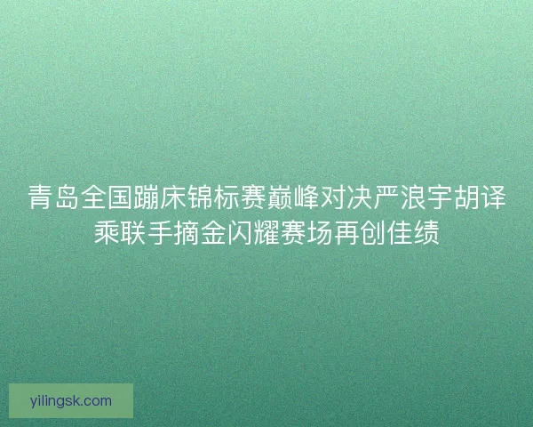 青岛全国蹦床锦标赛巅峰对决严浪宇胡译乘联手摘金闪耀赛场再创佳绩 青岛全国蹦床锦标赛巅峰对决严浪宇胡译乘联手摘金闪耀赛场再创佳绩