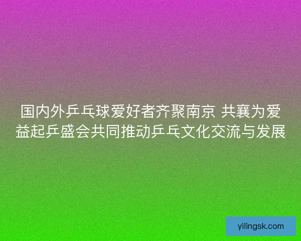 国内外乒乓球爱好者齐聚南京 共襄为爱益起乒盛会共同推动乒乓文化交流与发展