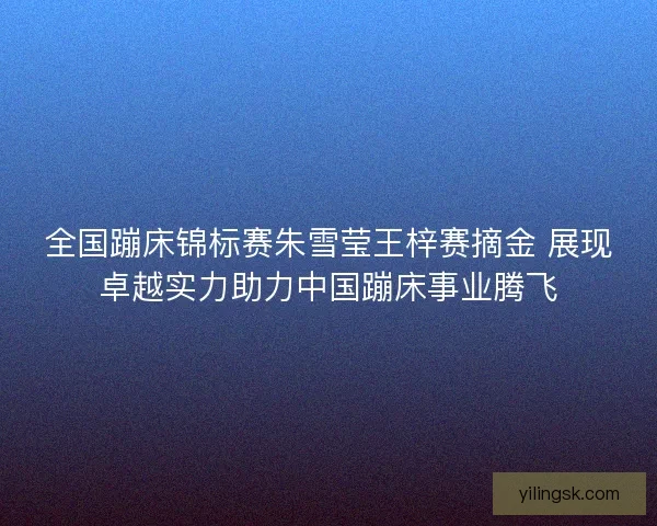 全国蹦床锦标赛朱雪莹王梓赛摘金 展现卓越实力助力中国蹦床事业腾飞